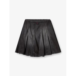 DE-SPIKI-S short denim skirt with washed-out effect