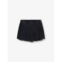 DE-ROX pleated denim shorts