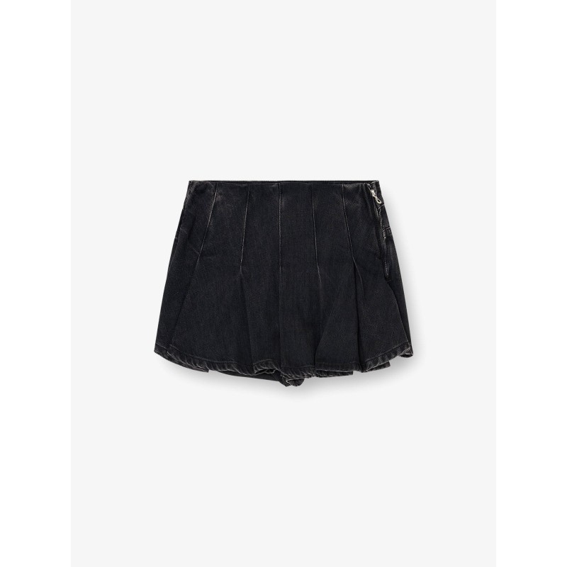 DE-ROX pleated denim shorts