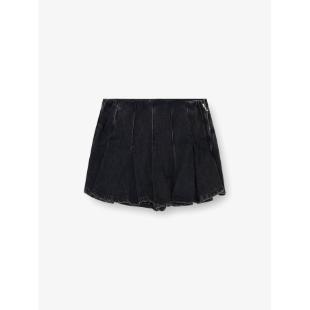 DE-ROX pleated denim shorts