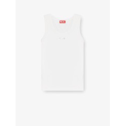 Slim fit ribbed tank top with metal Oval D