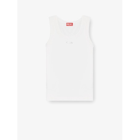 Slim fit ribbed tank top with metal Oval D