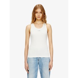 Slim fit ribbed tank top with metal Oval D