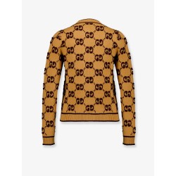 Wool cardigan with GG inlay