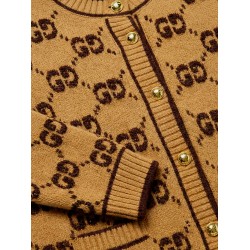 Wool cardigan with GG inlay