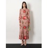 Long silk dress with Bouquet Rose print