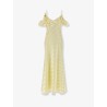 Striped satin long dress