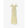 Striped satin long dress