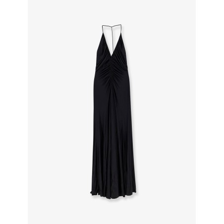 Gathered jersey long dress