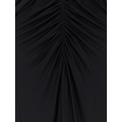 Gathered jersey long dress