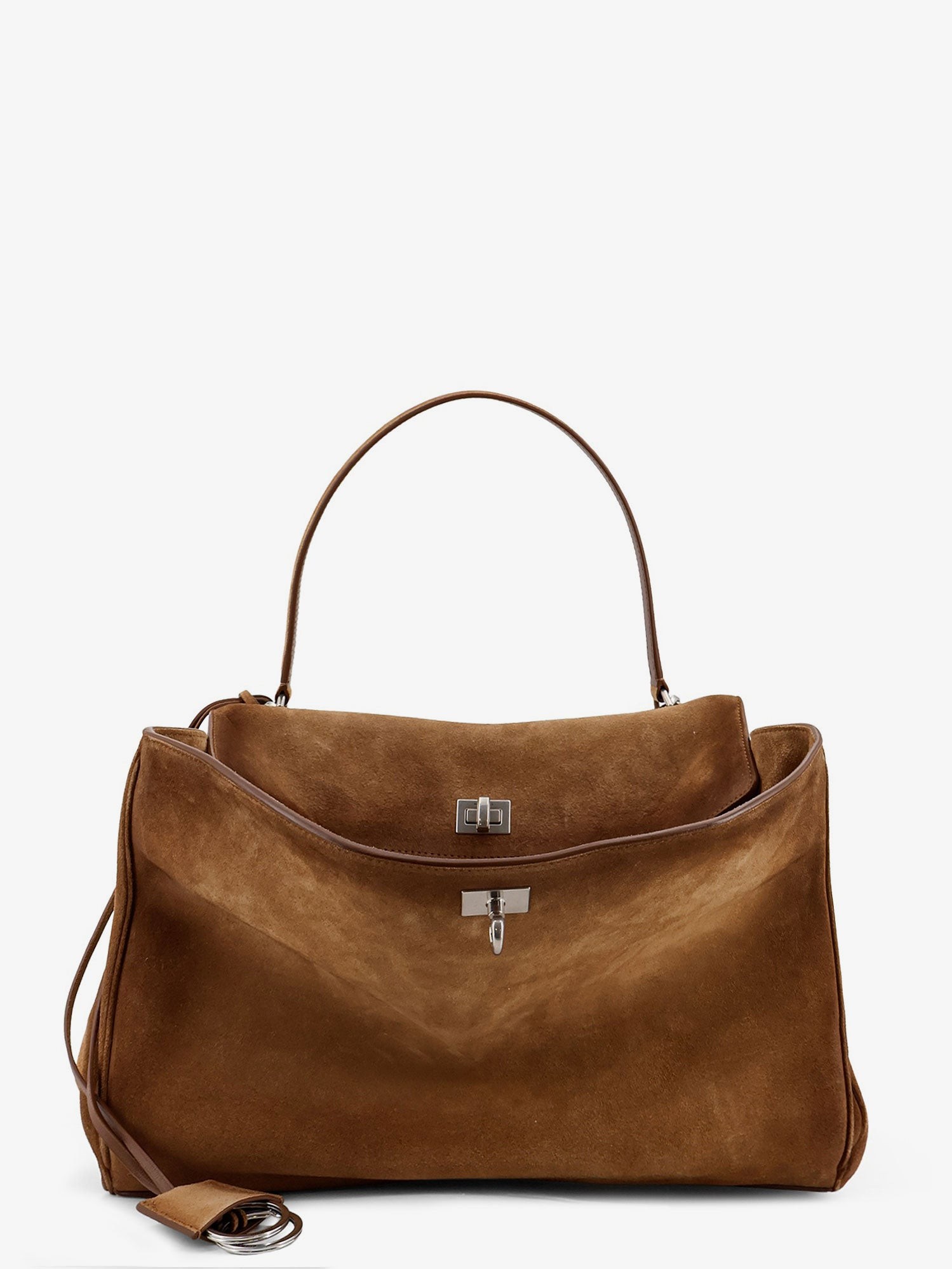 Balenciaga Rodeo Medium Suede Crossbody Bag Brown