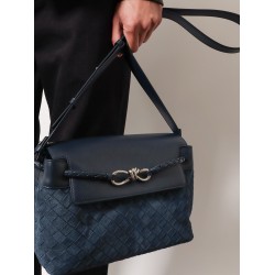Andiamo Messenger suede crossbody bag with Intrecciato motif