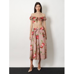 Cotton skirt with iconic print