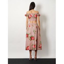 Cotton skirt with iconic print