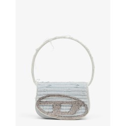 1DR denim shoulder bag with rhinestone D logo
