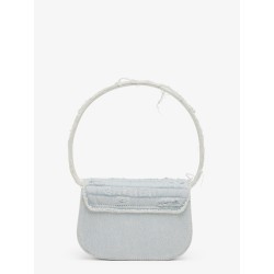 1DR denim shoulder bag with rhinestone D logo