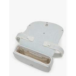 1DR denim shoulder bag with rhinestone D logo