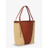 Chloé Spin leather and raffia shoulder bag