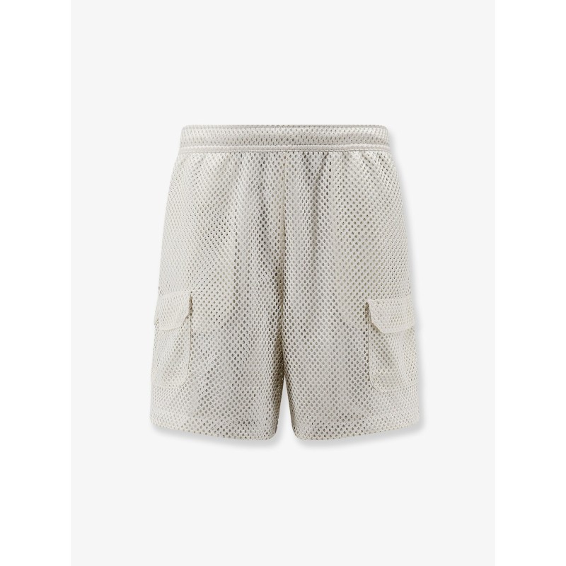 Nylon bermuda shorts with logo patch