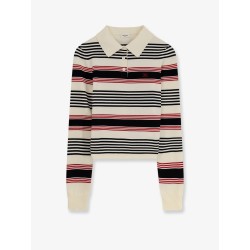 Striped cotton polo sweater
