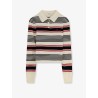 Striped cotton polo sweater