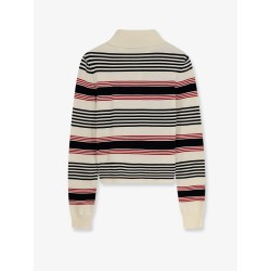 Striped cotton polo sweater