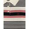 Striped cotton polo sweater