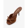 Suede sandals with bow detail on the front