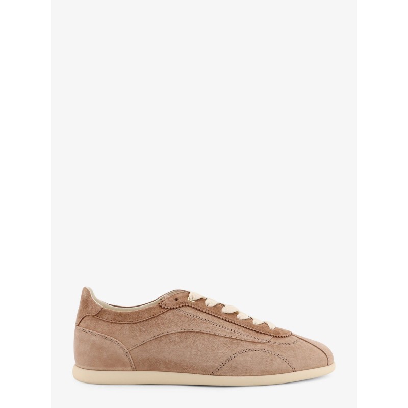 Leather sneakers with stitching detail