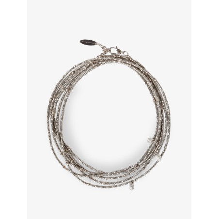 Wrap hematite and 925 Sterling silver bracelet