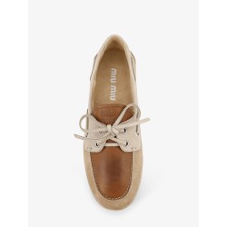 Suede loafer with leather inserts