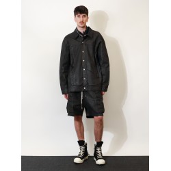 Waxed black denim jacket