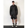 Waxed black denim jacket