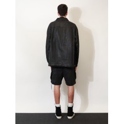 Waxed black denim jacket
