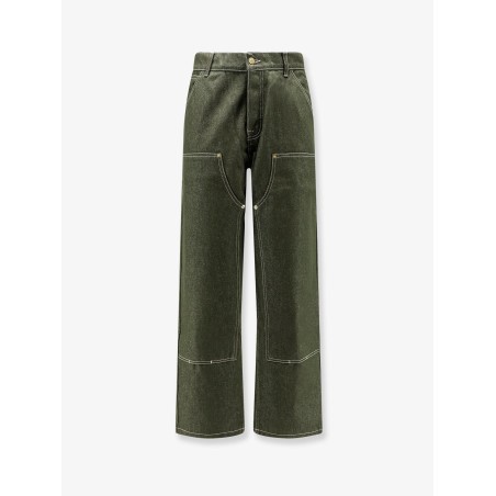 Double Knee green denim trousers