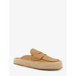 Belinda leather and raffia sandals
