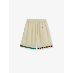 Viscose blend bermuda shorts with logo print