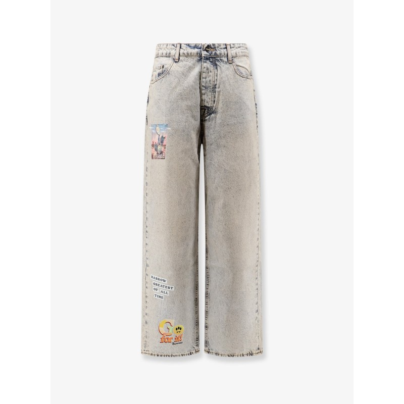 Cotton jeans with all-over print