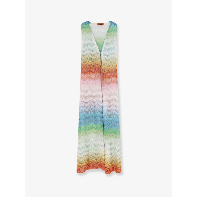 Long Cover Up viscose and metallic fiber dress