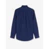 Linen shirt with embroidered logo on the front
