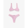 Bikini in nylon con strass all-over