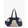 Leather crossbody bag with embroidered logo on the front