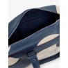 Leather crossbody bag with embroidered logo on the front