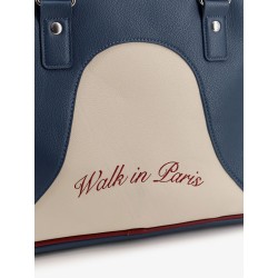 Leather crossbody bag with embroidered logo on the front