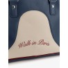 Leather crossbody bag with embroidered logo on the front