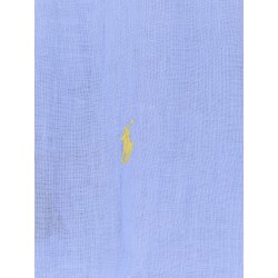 Linen shirt with embroidered logo on the front