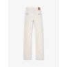 Denim trousers with metal Horsebit detail on the back