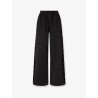 Denim trousers with lace detail on the side