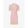 Cotton and silk blend short dress with all-over FF motif