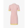 Cotton and silk blend short dress with all-over FF motif